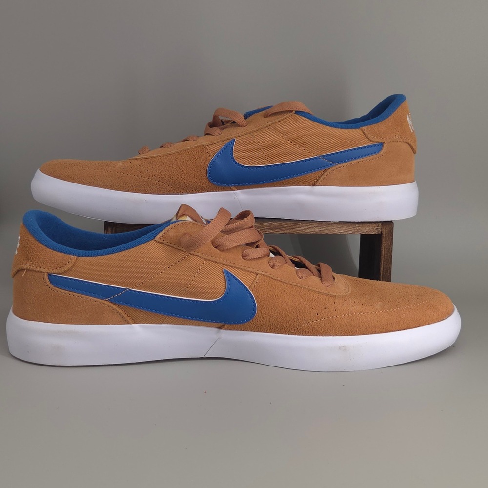 Nike SB Heritage Vulc Mens 12 Flax Team Royal Blue Skate Shoes CD5010 200